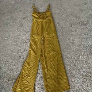 Yellow and white jumpsuit